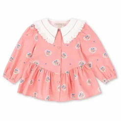 Blouse Col Cœurs Coton Bio | Rose