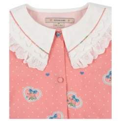 Blouse Col Cœurs Coton Bio | Rose