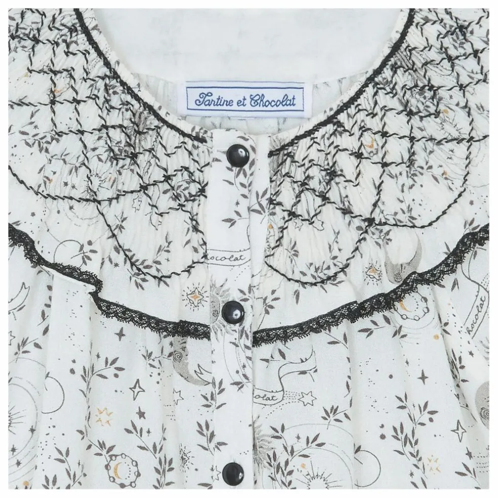 Blouse Col Smocké | Blanc