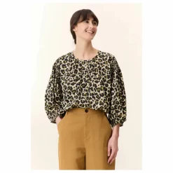 Blouse Corso Léopard Coton Bio | Beige