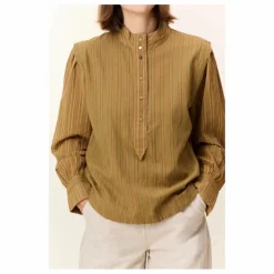 Blouse Cristo Rayée Coton Bio | Camel