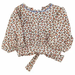 Blouse Crop Léopard Coton Bio | Ecru