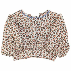 Blouse Crop Léopard Coton Bio | Ecru