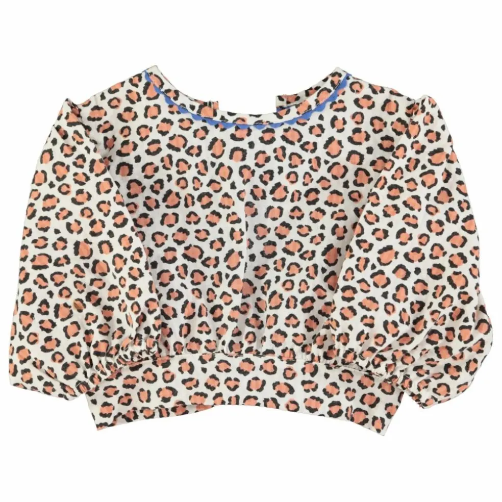 Blouse Crop Léopard Coton Bio | Ecru