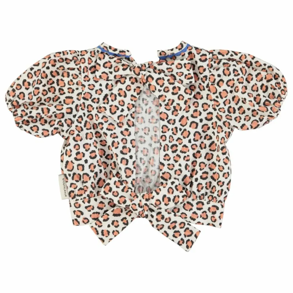 Blouse Crop Léopard Coton Bio | Ecru