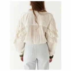Blouse Cuban Schiffli Omara | Blanc