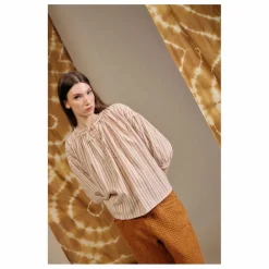 Blouse Cyclamen Rayée | Terracotta