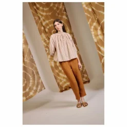 Blouse Cyclamen Rayée | Terracotta