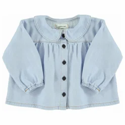 Blouse en Jean Col Claudine | Bleu Clair