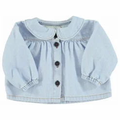Blouse en Jean Col Claudine | Bleu Clair