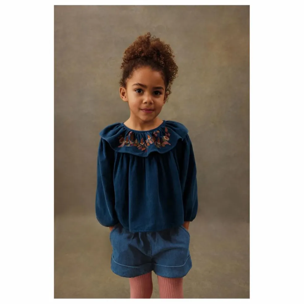 Blouse Eneila Coton Bio | Bleu jean