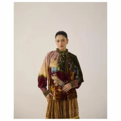 Blouse Farmer Lakeside Velours | Bordeaux