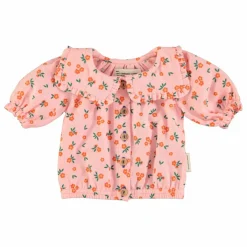 Blouse Fleuri Coton Bio | Rose pêche