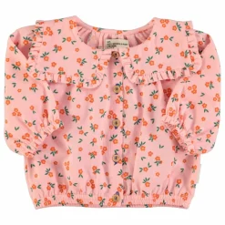 Blouse Fleuri Coton Bio | Rose pêche
