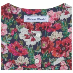 Blouse Fleurie Col Volants | Magenta