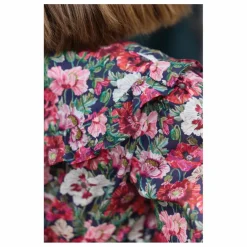 Blouse Fleurie Col Volants | Magenta