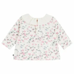 Blouse Fleurie Coton Bio | Ecru