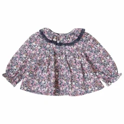 Blouse Fleurs Baby | Bleu marine