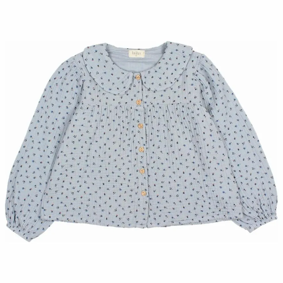 Blouse Gaze de Coton Bio | Bleu gris