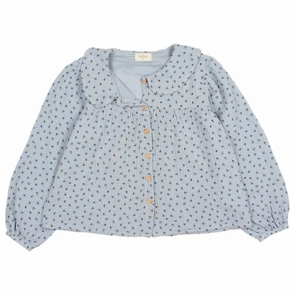 Blouse Gaze de Coton Bio | Bleu gris