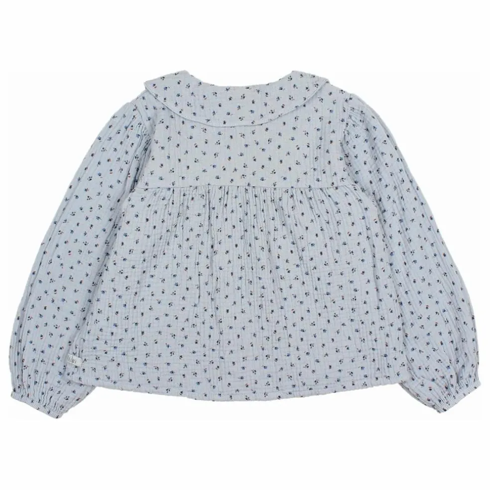 Blouse Gaze de Coton Bio | Bleu gris