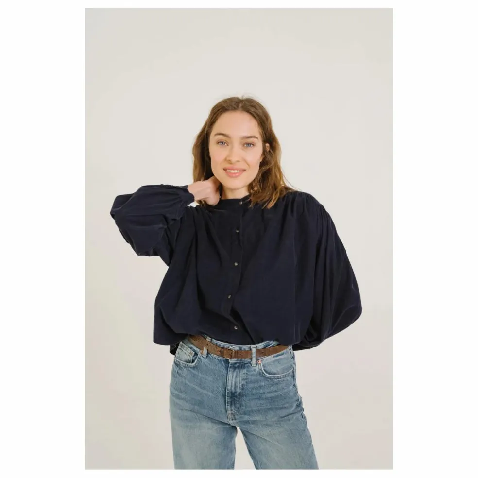 Blouse Giannita Velours Milleraies | Bleu marine