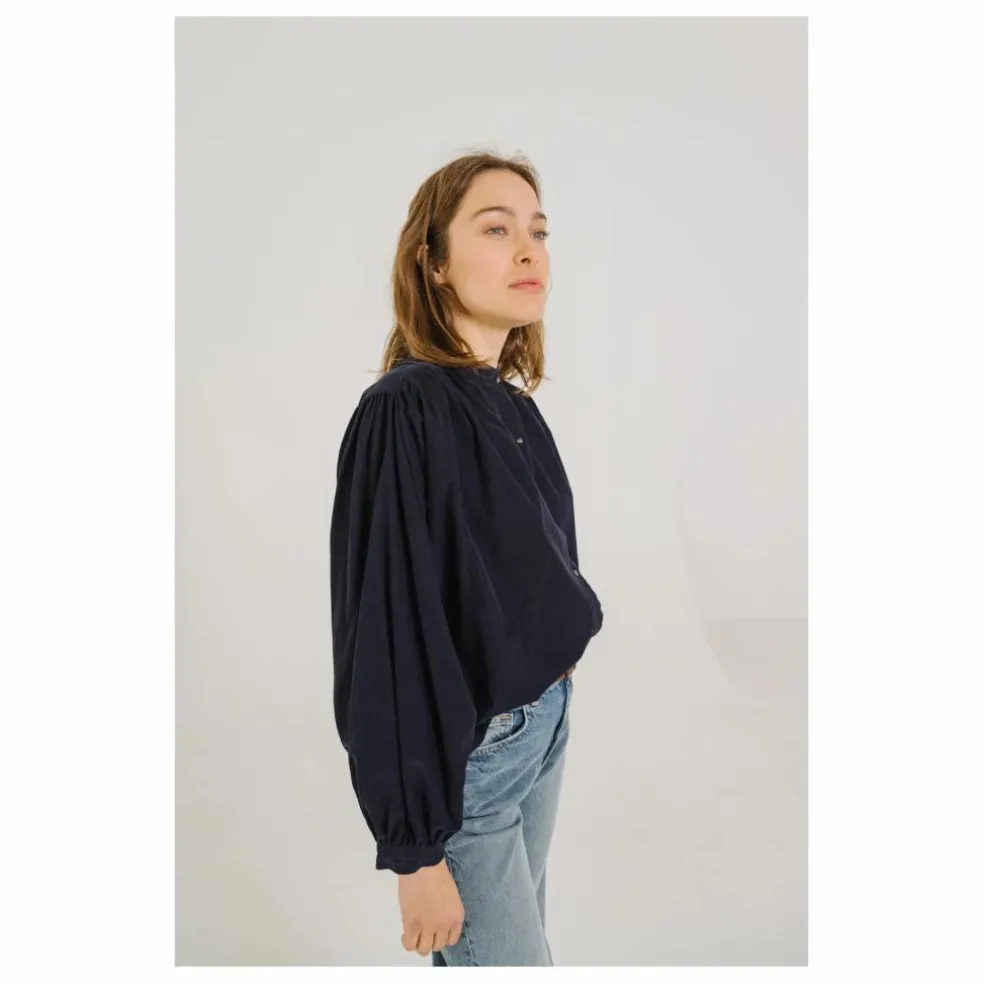 Blouse Giannita Velours Milleraies | Bleu marine