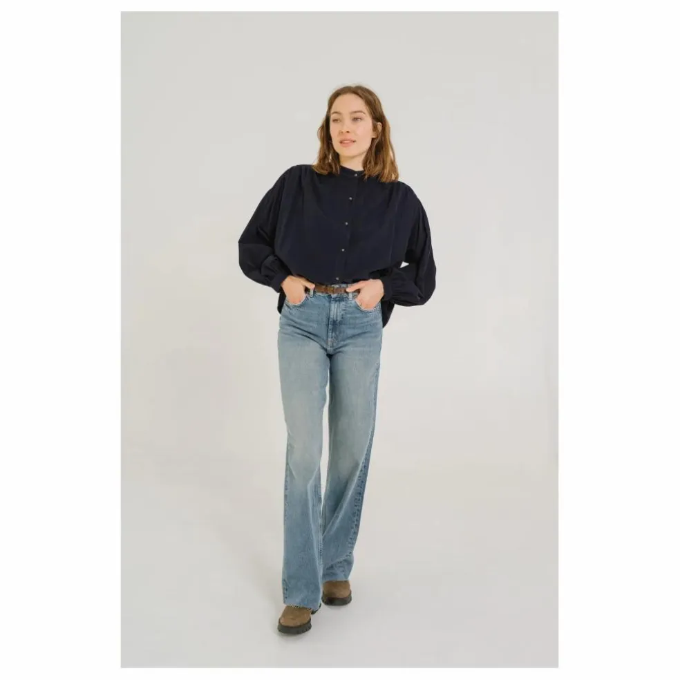 Blouse Giannita Velours Milleraies | Bleu marine