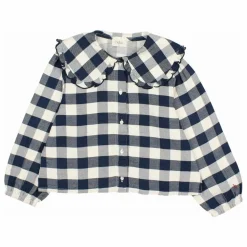 Blouse Gingham Carreaux | Bleu marine