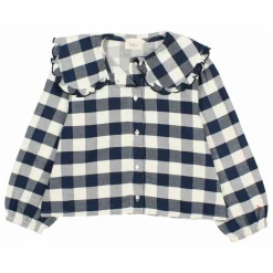 Blouse Gingham Carreaux | Bleu marine