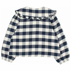Blouse Gingham Carreaux | Bleu marine