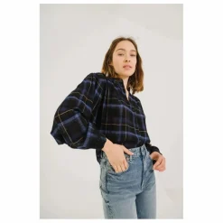 Blouse Gladis Preston Carreaux | Bleu