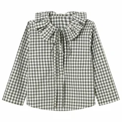 Blouse Heidi Carreaux | Vert kaki