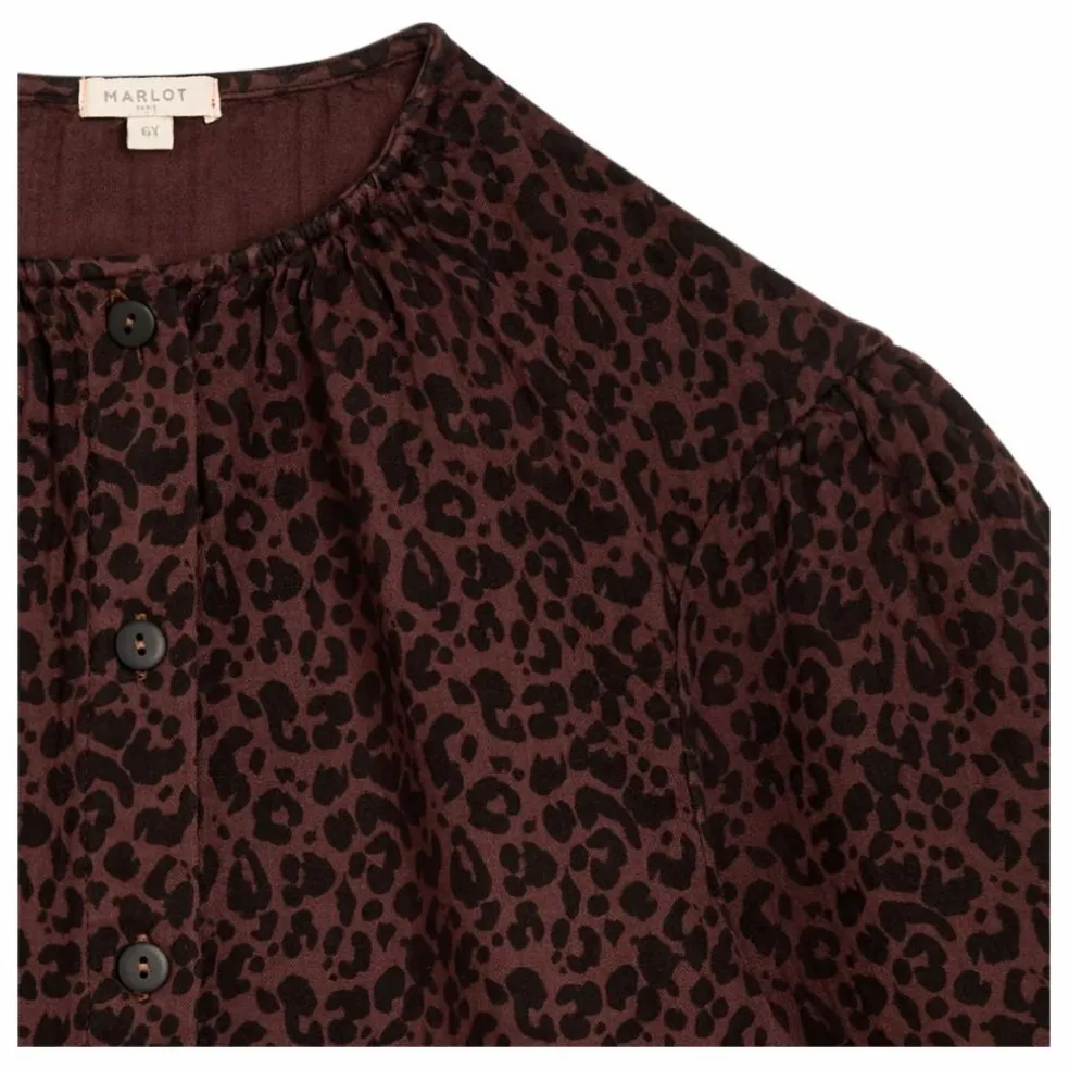 Blouse Irène Léopard | Marron