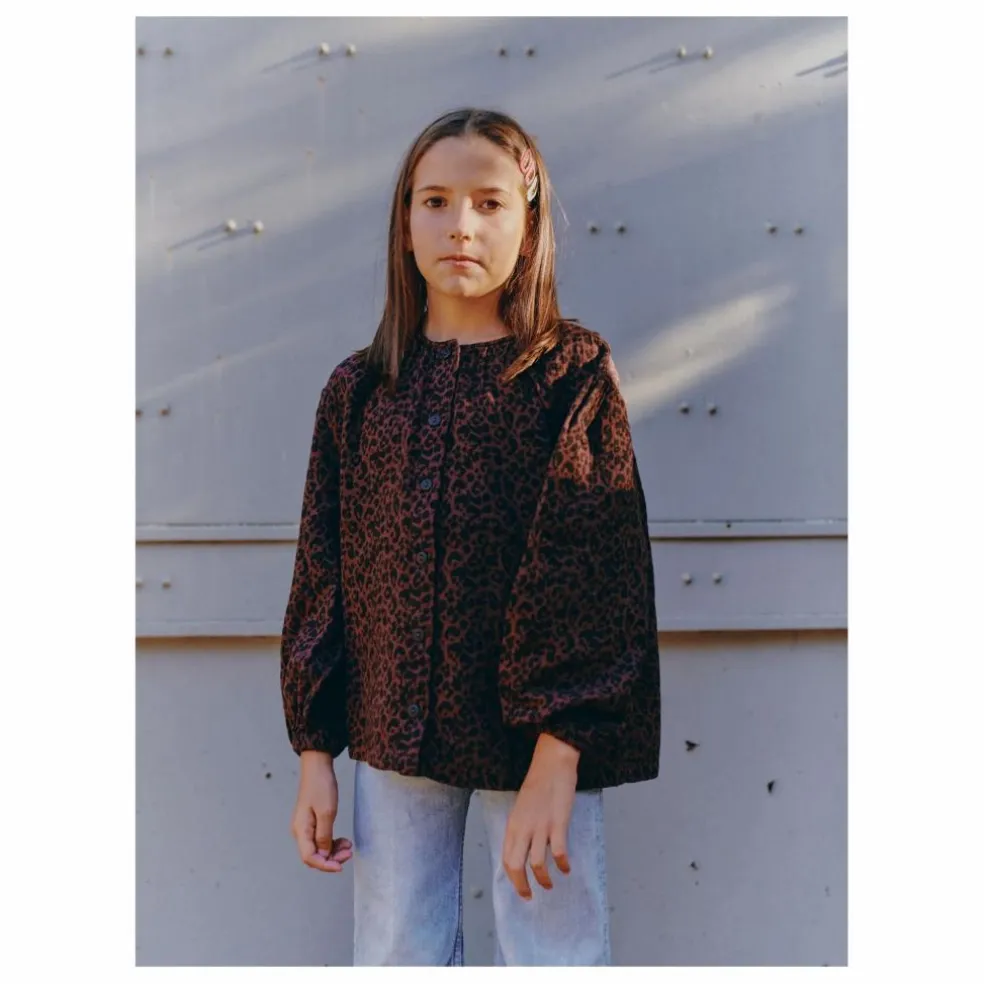 Blouse Irène Léopard | Marron