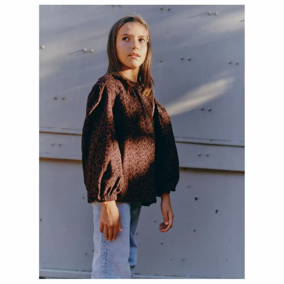 Blouse Irène Léopard | Marron