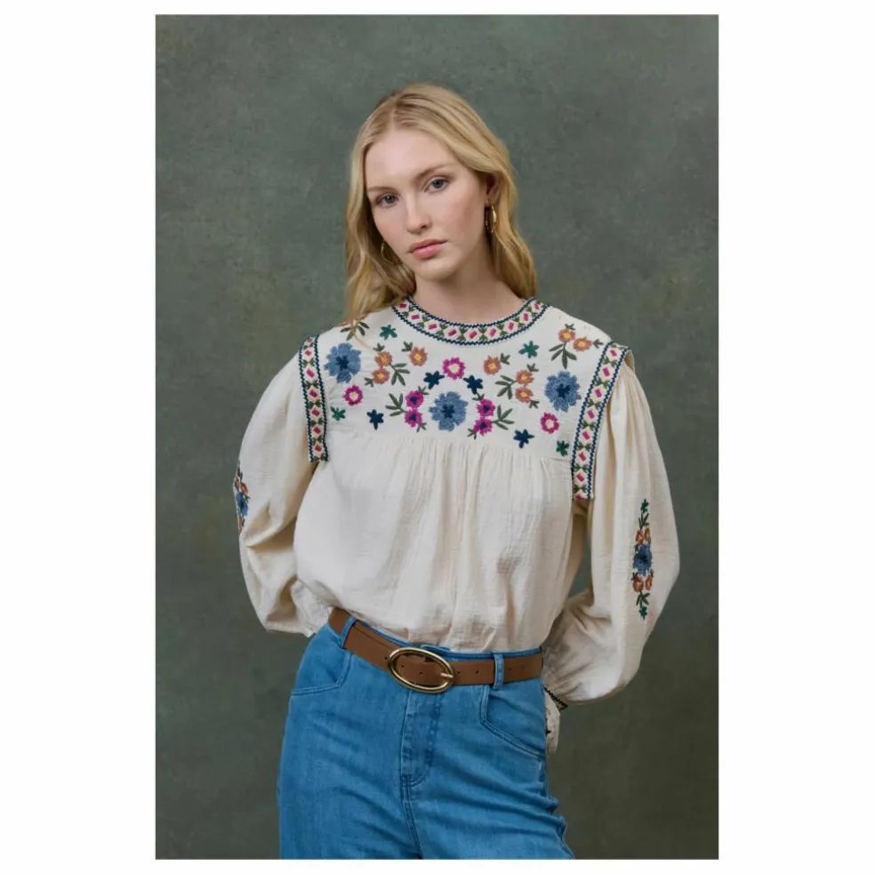 Blouse Izza Double Gaze de Coton Bio - Collection Femme | Crème