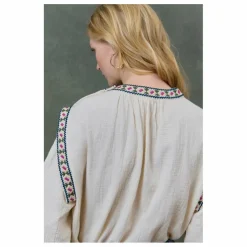 Blouse Izza Double Gaze de Coton Bio - Collection Femme | Crème