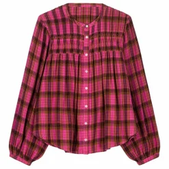 Blouse Jally Alpenglow Carreaux Double Gaze de Coton Bio - Collection Femme | Rose