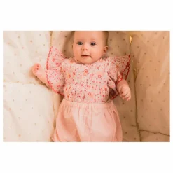 Blouse Jasmin Fleurie Lurex | Rose pâle