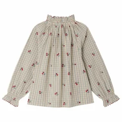 Blouse Jordana Carreaux Coton Bio | Bleu