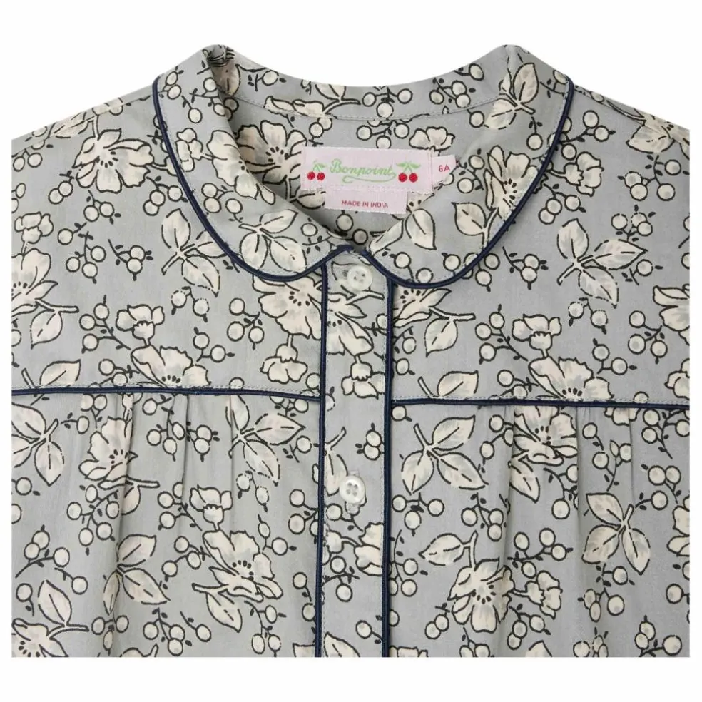 Blouse Josseline Coton Bio | Bleu gris