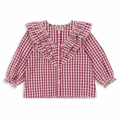Blouse Kim Carreaux Coton Bio | Violet