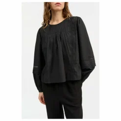 Blouse Leaf Boutonnée Coton Bio | Noir