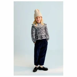 Blouse Lilth Double Gaze de Coton Fleurie | Bleu marine