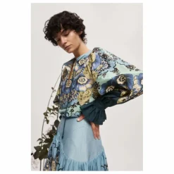 Blouse Madalena Coton et Soie | Bleu