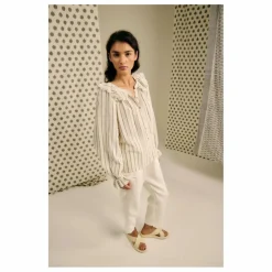 Blouse Miel Rayée Lin et Coton | Beige