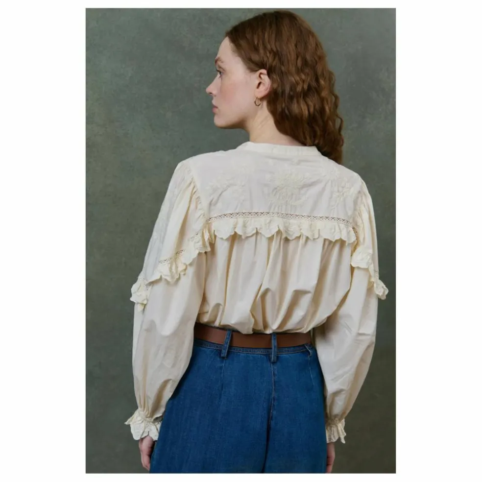 Blouse Noelianne Popeline de Coton Bio - Collection Femme | Crème