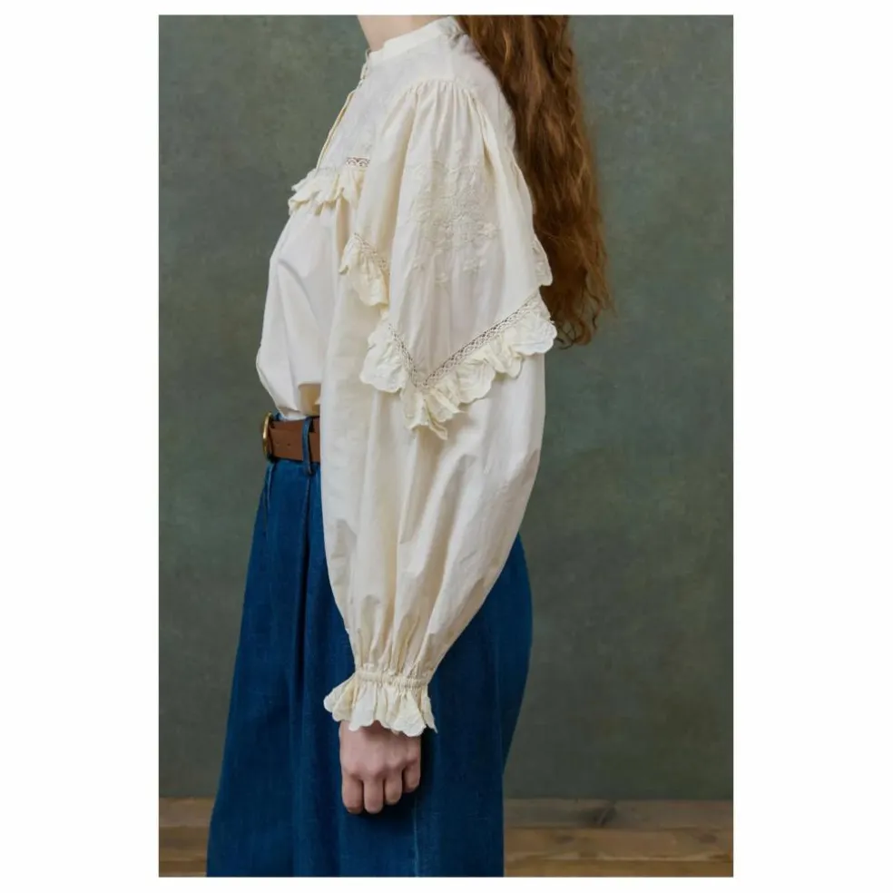 Blouse Noelianne Popeline de Coton Bio - Collection Femme | Crème