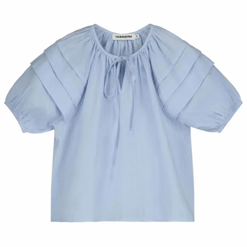 Blouse Plissée | Bleu Clair